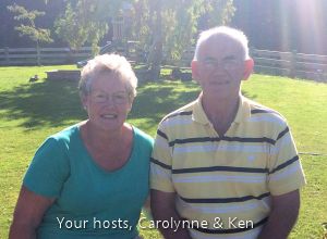 Ken and Carolynne, your hosts at Breadalbane House, Kaka Point.